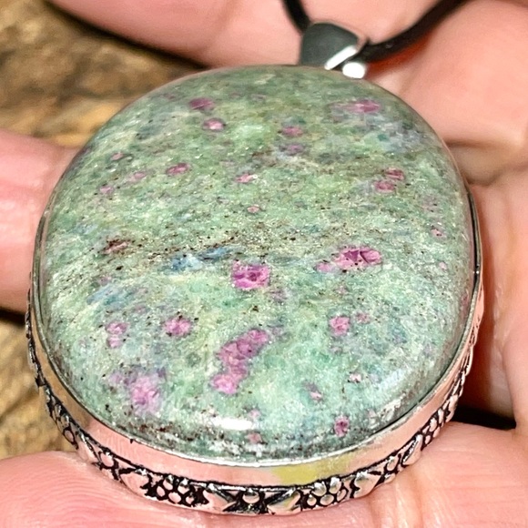 Ruby Fuchsite Pendant 2” - Picture 7 of 13